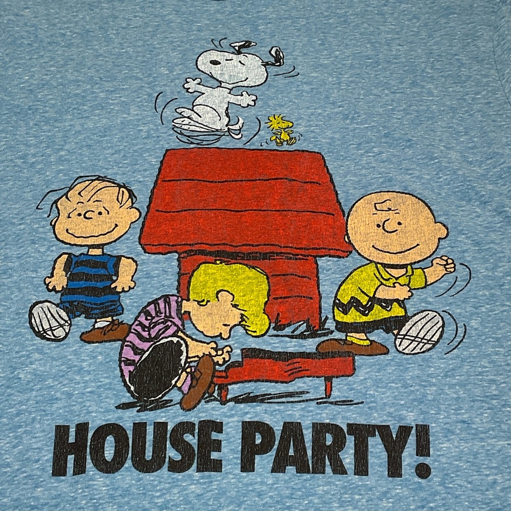 Peanuts Blue T-Shirt House Party - Picture 3 of 4